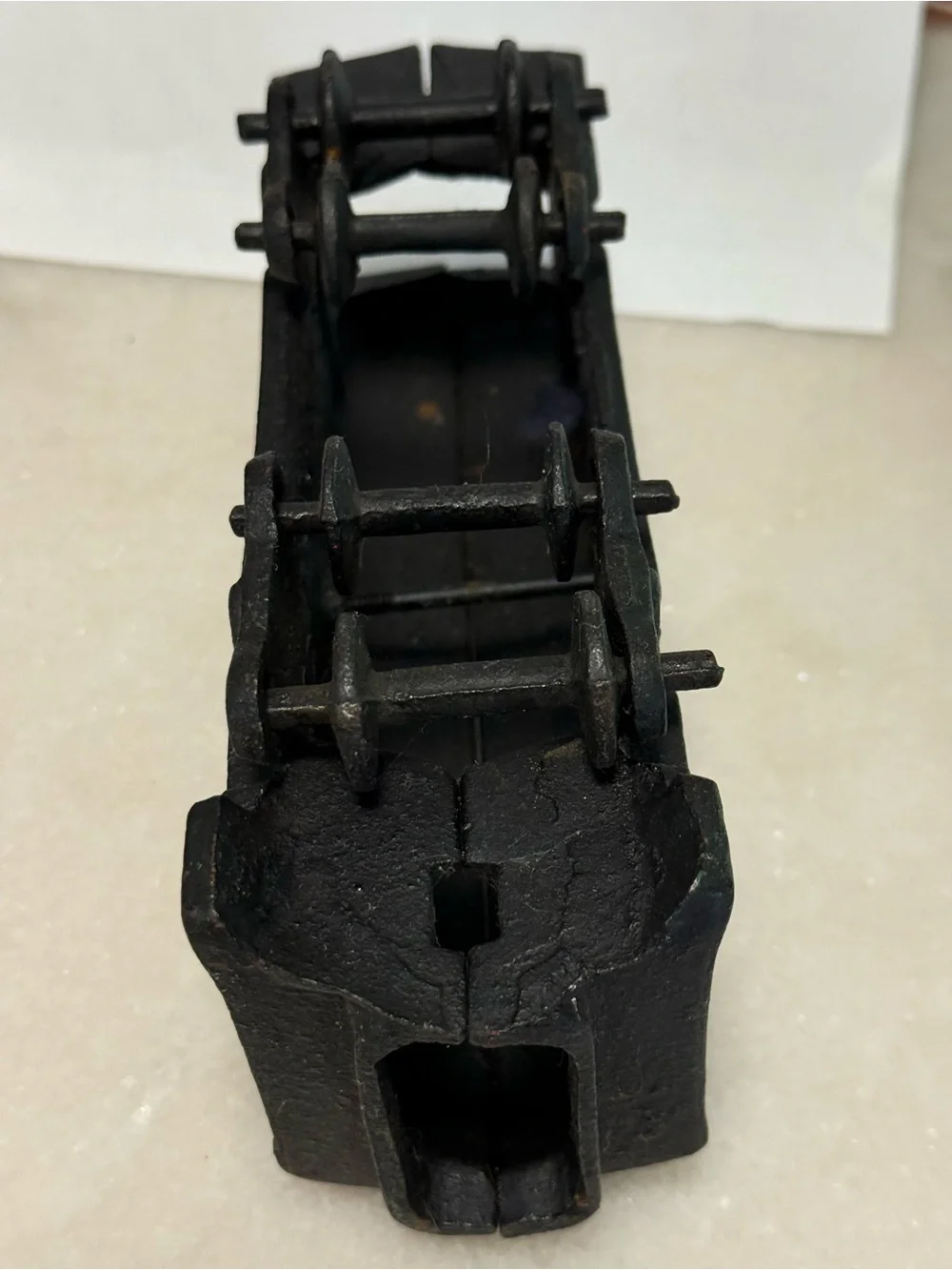 Vintage Cast Iron Train Car - Black with Gold Lettering